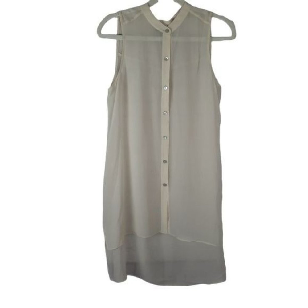 Eileen Fisher Silk Mandarin Collar Button Down Tunic - Picture 4 of 16
